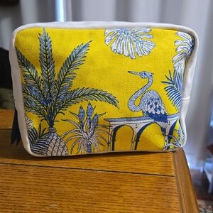 Clarins White and Blue Pouch
